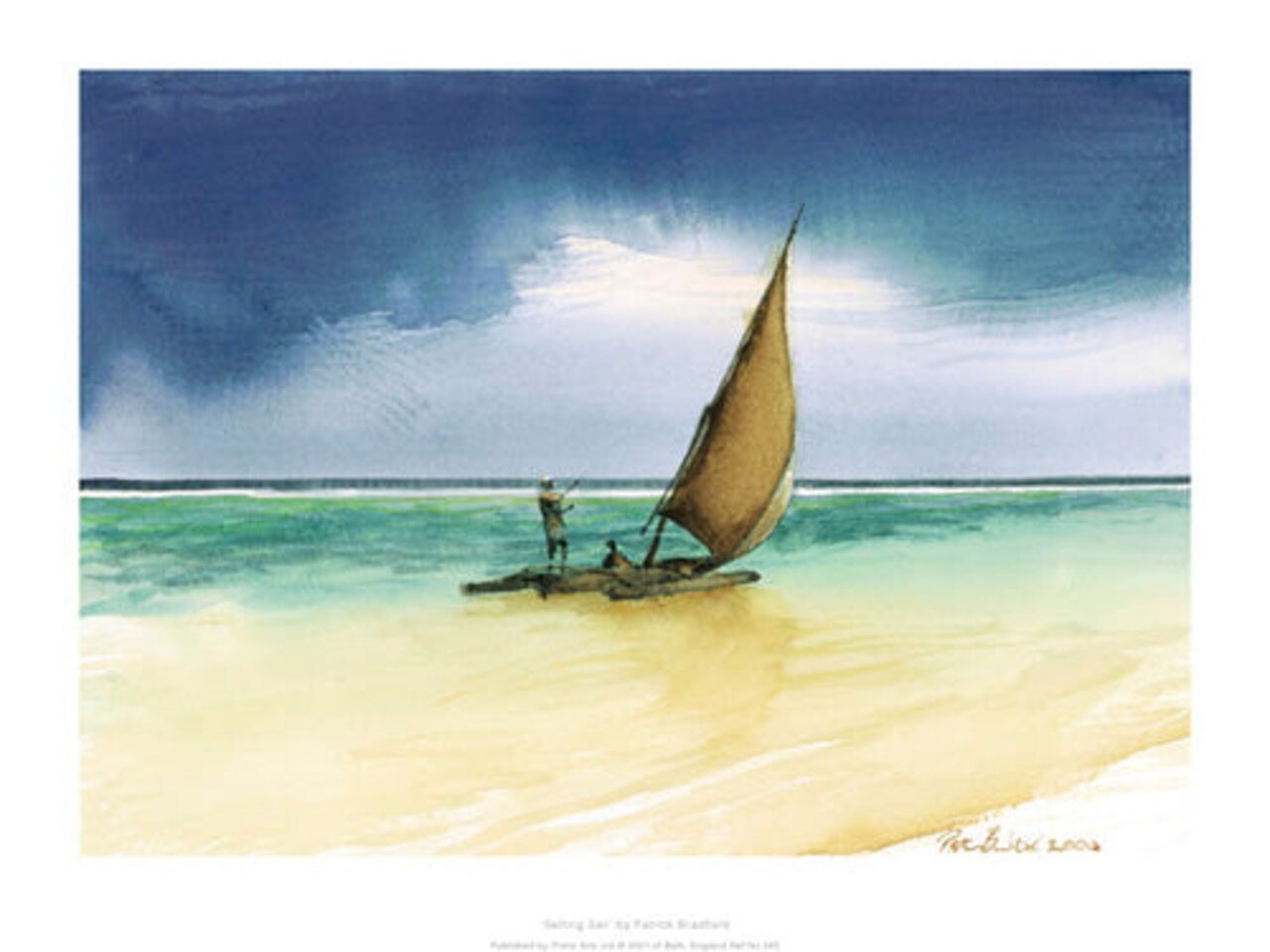Setting Sail by Patrick Bradfield - Coastal Art Print for Nautical Home Decor | 11.8 x 15 Wall Art